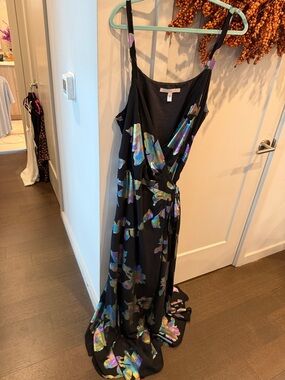 Hutch Black Maxi Dress with Iridescent Floral Accents. Worn once.